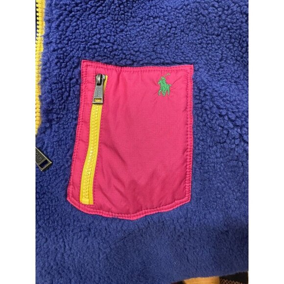 Polo Ralph Lauren High Pile Fluffy Fleece Pullover Zip Girls Large 12-14 Pony - Picture 4 of 9